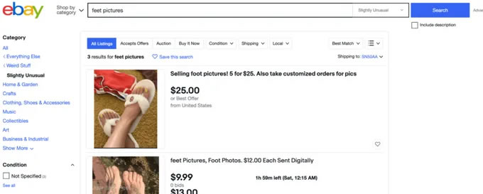 Como vender fotos de pés no eBay